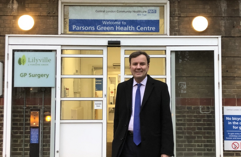 Greg Hands MP at Parsons Green Walk-in Centre