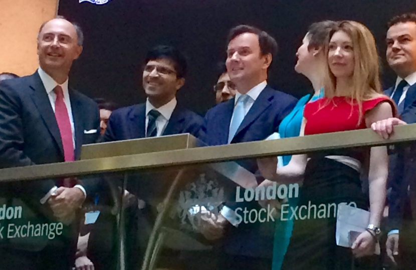 Greg Hands MP opening trading on the London Stock Exchange, 26/2/2016.