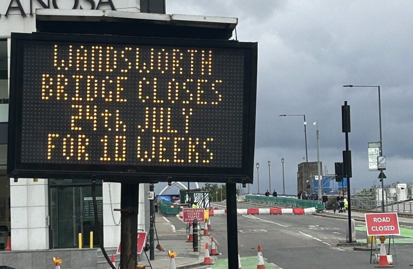 Wandsworth Bridge Closes 24th July for 10 Weeks