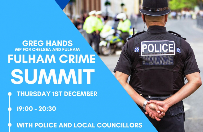 Greg Hands Fulham Crime Summit