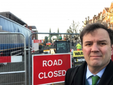 Greg Hands MP at Hammersmith Bridge 