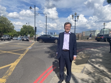 Greg Hands MP at Battersea Bridge 