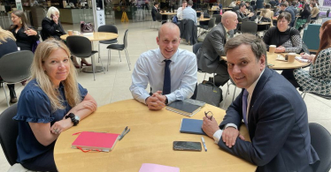 Greg meeting Chief Superintendent Louise Puddefoot and Superintendent Owen Renowden in Parliament.