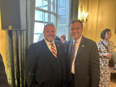 Image of Greg and Lee Watson at the NHS75 No10 Downing Street reception.